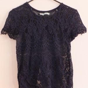 Blue lace top